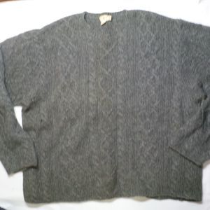 Vintage J.Crew Gray 100% Wool Chunky Cable Knit Sweater Men's 2XL